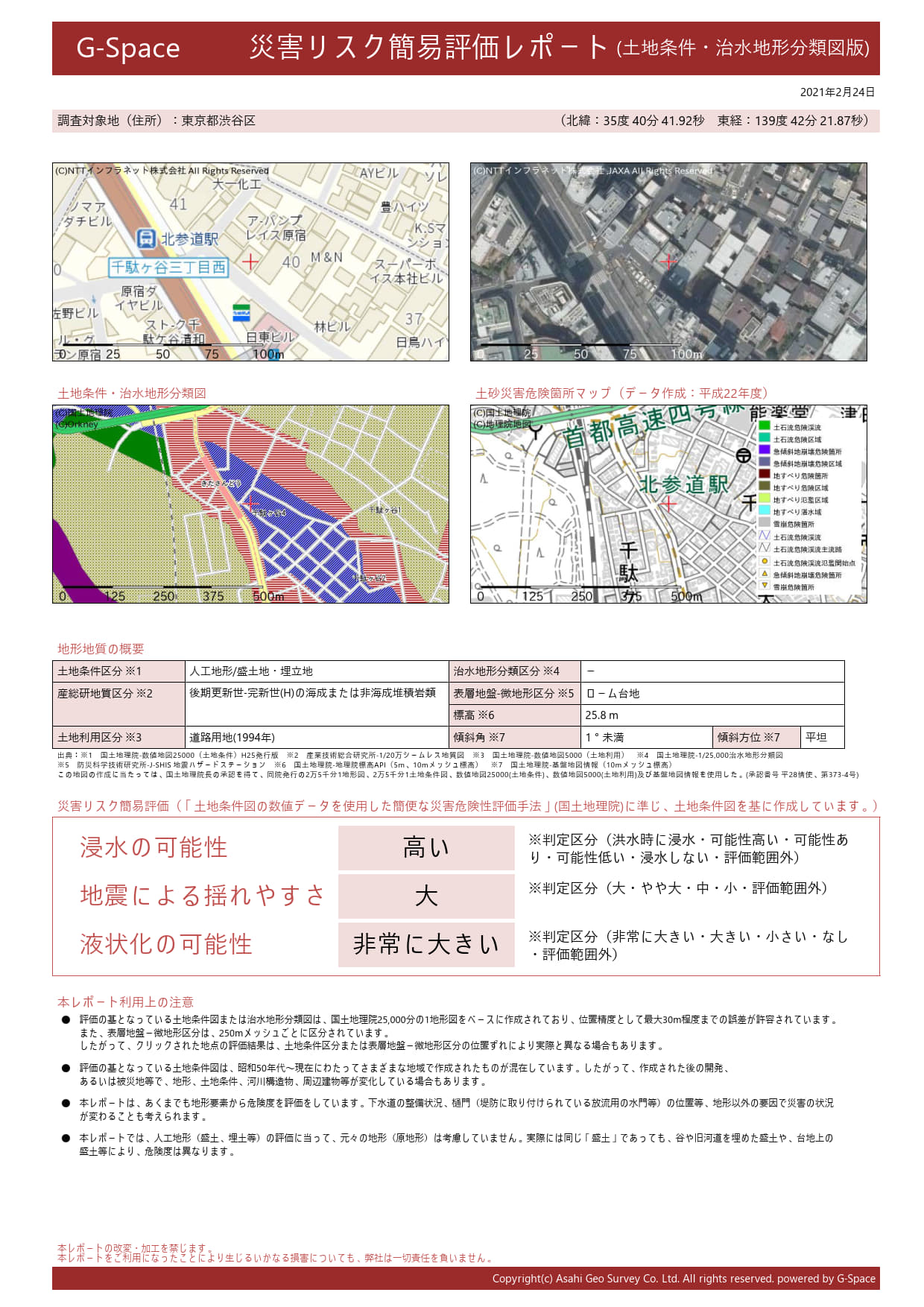 ③災害危険度 レポート見本